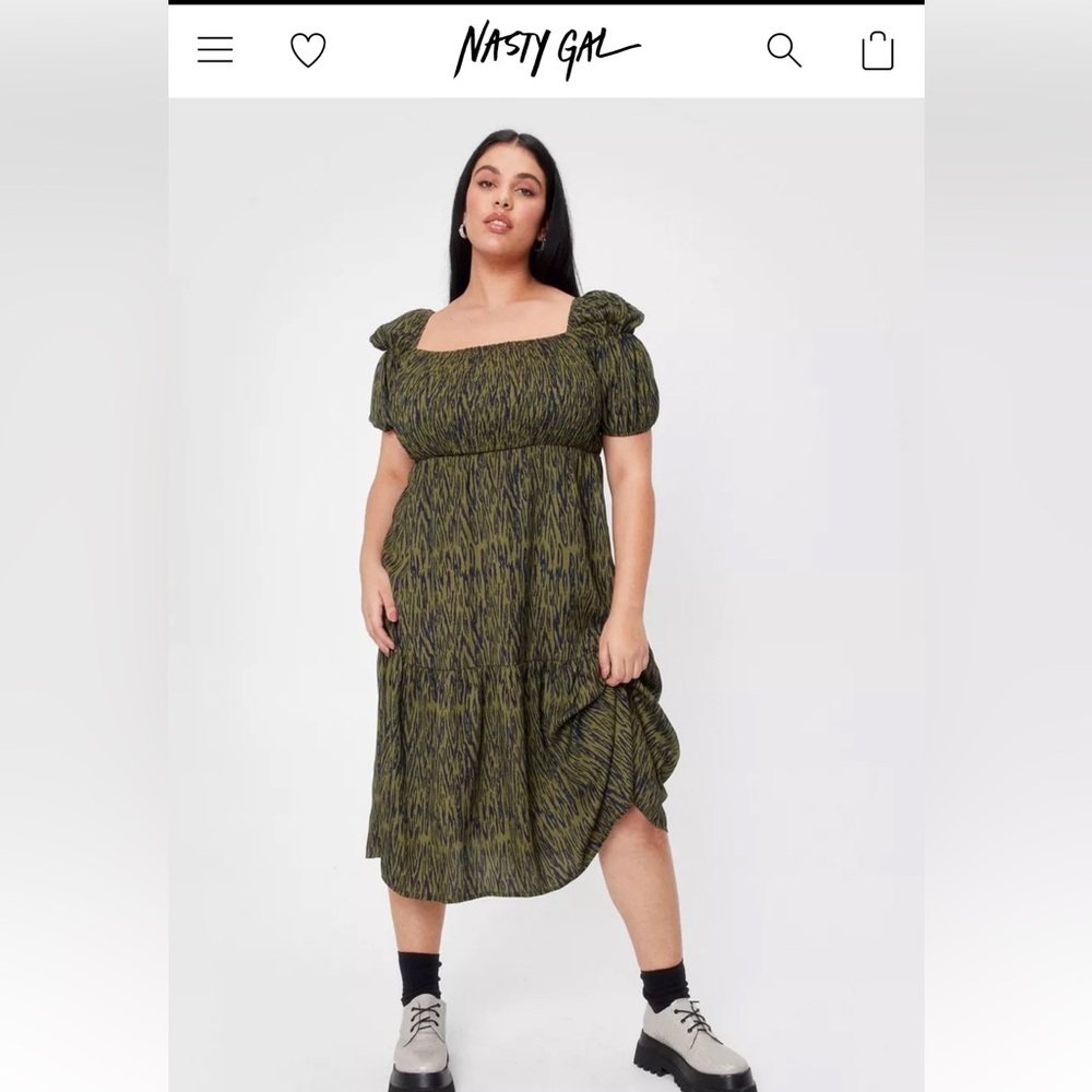 Nasty Gal size 18 Eye of the Tiger plus shirred Maxi dress